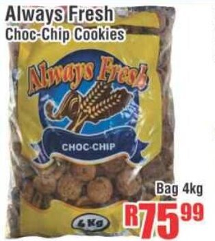 Devland Cash And Carry Always Fresh Choc-Chips Cookies Bag 4kg offer