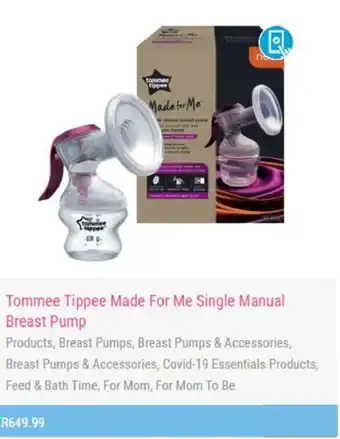 Baby Boom Tommee Tippee Made for Me Single Manual Breast Pump offer