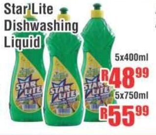 Devland Cash And Carry Star Lite Dishwashing Liquid 5x400ml offer