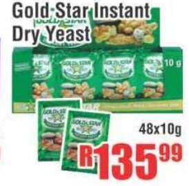 Gold Star Instant Dry Yeast 48x10g