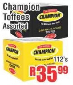 Devland Cash And Carry Champion Toffees Assorted 112's offer