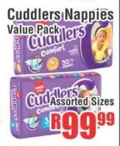 Cuddlers Nappies Value Pack Assorted Sizes