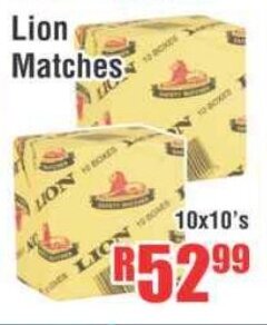 Lion Matches 10x10's