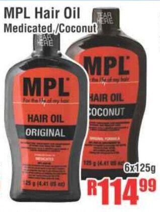Devland Cash And Carry MPL Hair Oil Medicated/Coconut 6x125g offer