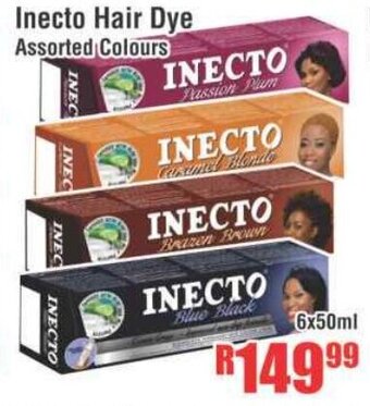 Devland Cash And Carry Inecto Hair Dye Assorted Colours 6x50ml offer