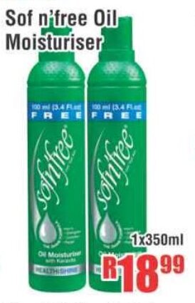 Devland Cash And Carry Sof n'free Oil Moisturiser 1x350ml offer