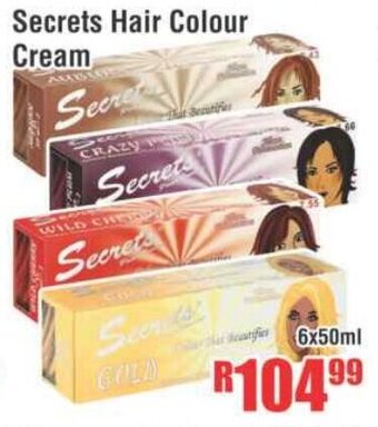Devland Cash And Carry Secrets Hair Colour Cream 6x50ml offer