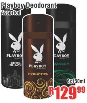 Devland Cash And Carry Playboy Deodorant Assorted 6x150ml offer