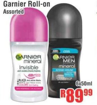Devland Cash And Carry Garnier Roll-on Assorted 6x50ml offer