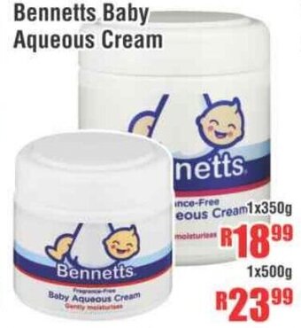 Devland Cash And Carry Bennetts Baby Aqueous Cream 1x350g offer