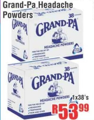 Grand-Pa Headache Powders 1x38's