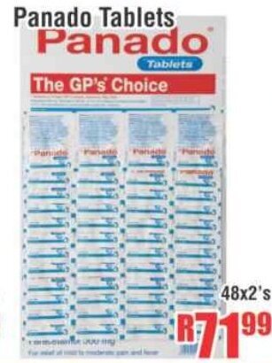 Devland Cash And Carry Panado Tablets 48x2's offer