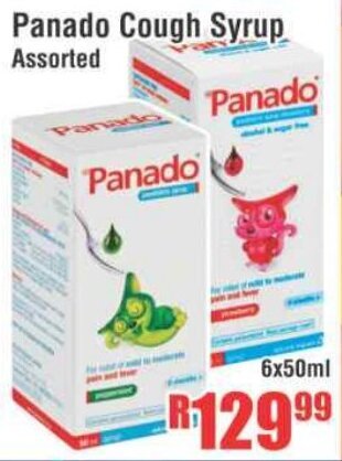 Devland Cash And Carry Panado Cough Syrup Assorted 6x50ml offer