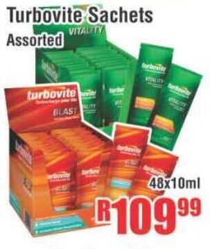 Turbovite Sachets Assorted 48x10ml