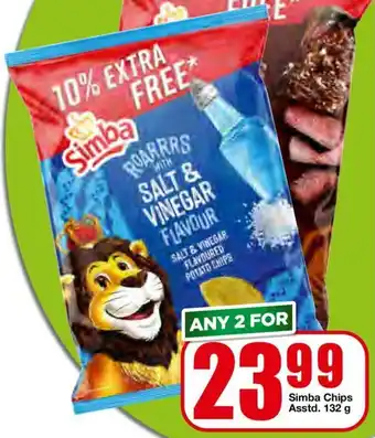 OK Foods Simba Chips 2x132g offer