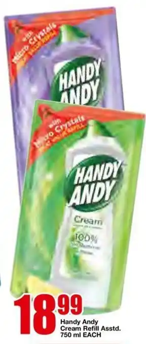 OK Foods Handy Andy Cream Refill 750ml offer