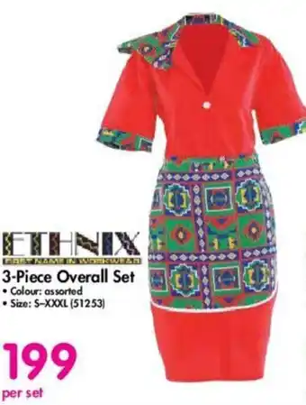 Ethnix 3-Piece Overall Set S-XXXL