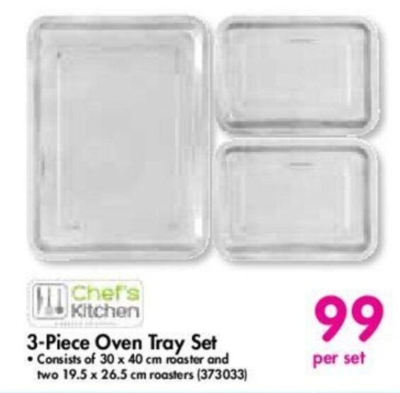 Chef's Kitchen Oven Tray Set 3-piece offer at Makro