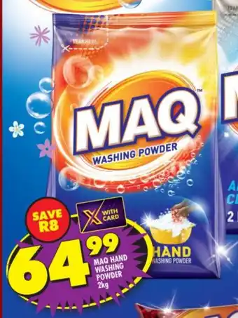 Shoprite MAQ HAND WASHING POWDER 2kg offer