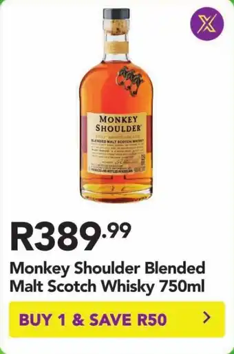 Shoprite Monkey Shoulder Blended Malt Scotch Whisky 750ml offer