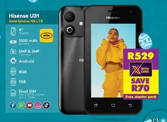 Shoprite Hisense U31 Smartphone 4G LTE offer