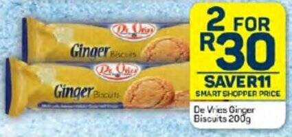 De Vries Ginger Biscuits 200g offer at Pick n Pay Hypermarket