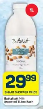 Pick n Pay Hypermarket ButtaNutt Milk Assorted 1 Litre Each offer