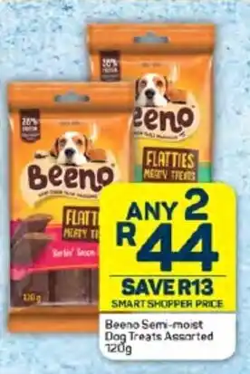Pick n Pay Hypermarket Beeno Semi-moist Dog Treats Assorted 120g offer