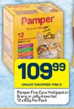 Pick n Pay Hypermarket Pamper Fine Cuts Multipack in Gravy or Jelly Assorted 12x85g Per Pack offer