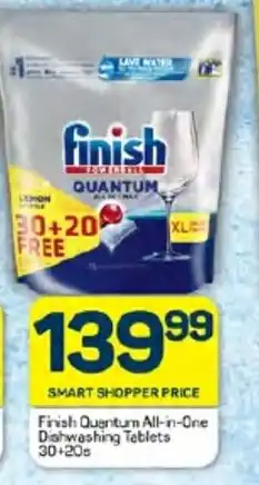 Pick n Pay Hypermarket Finish Quantum All-in-One Dishwashing Tablets 30+20s offer