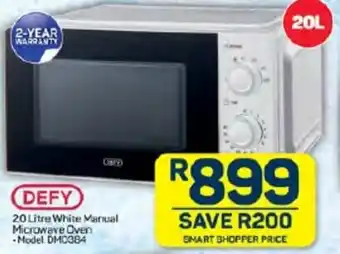 Pick n Pay Hypermarket DEFY 20 Litre White Manual Microwave Oven offer