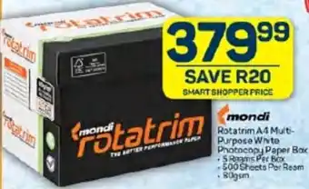 Pick n Pay Hypermarket mondi Rotatrim A4 Multi- Purpose White Photocopy Paper Box offer