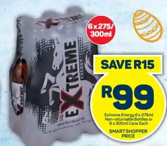 Pick n Pay Hypermarket Extreme Energy 6x275ml Non-returnable Bottles or 6x300ml Cans Each offer