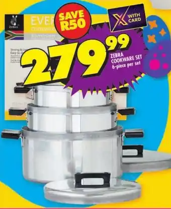 Shoprite ZEBRA COOKWARE SET 6-piece per set offer