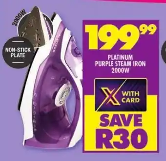 Shoprite PLATINUM PURPLE STEAM IRON 2000W offer