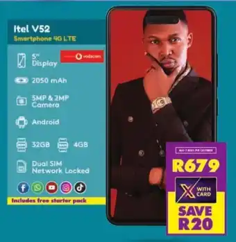 Shoprite Itel V52 Smartphone 4G LTE offer
