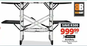 Checkers BushBaby Folding Aluminium Table offer