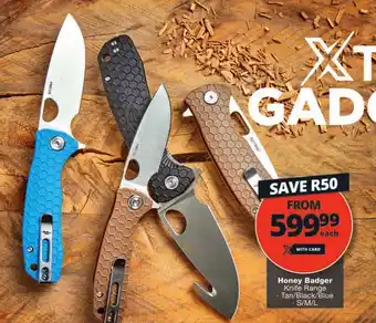 Checkers Honey Badger Knife Range offer