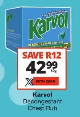 Checkers Karvol Decongestant Chest Rub offer