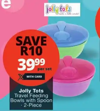 Checkers Jolly Tots Travel Feeding Bowls with Spoon 2-Piece offer