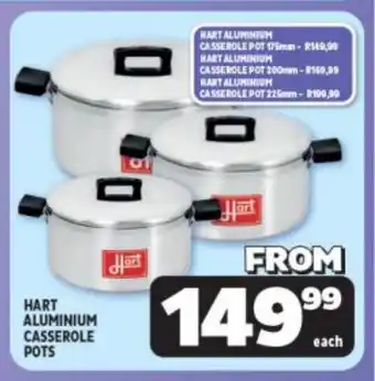 Usave HART ALUMINIUM CASSEROLE POTS offer