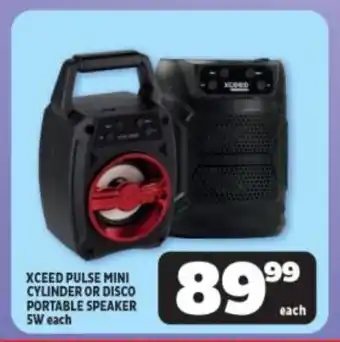 Usave XCEED PULSE MINI CYLINDER OR DISCO PORTABLE SPEAKER 5W each offer