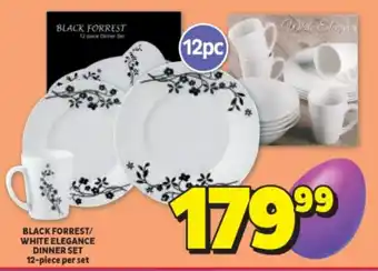 Usave BLACK FORREST/ WHITE ELEGANCE DINNER SET 12-piece per set offer