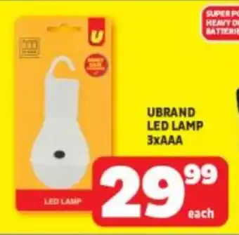 Usave UBRAND LED LAMP 3xAAA offer