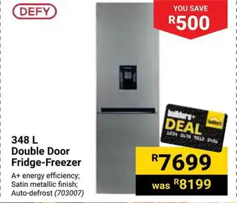 Builders Warehouse DEFY 348 L Double Door Fridge-Freezer offer