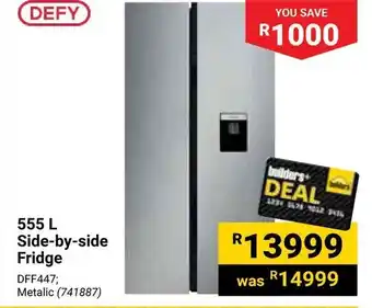 Builders Warehouse 555 L Side-by-side Fridge offer