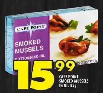 Shoprite CAPE POINT SMOKED MUSSELS IN OIL 85g offer