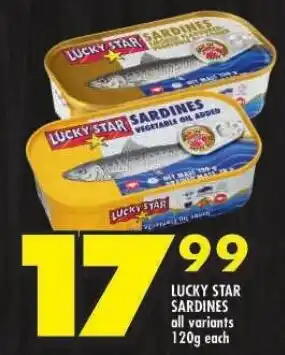 Shoprite LUCKY STAR SARDINES all variants 120g each offer