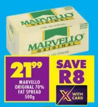Shoprite MARVELLO ORIGINAL 70% FAT SPREAD 500g offer