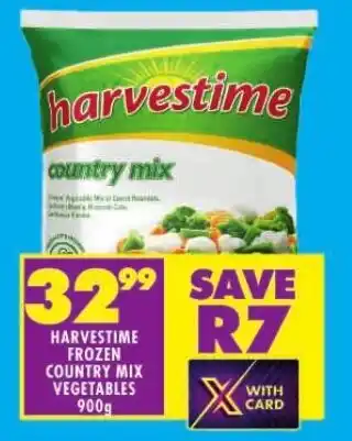 Shoprite HARVESTIME FROZEN COUNTRY MIX VEGETABLES 900g offer